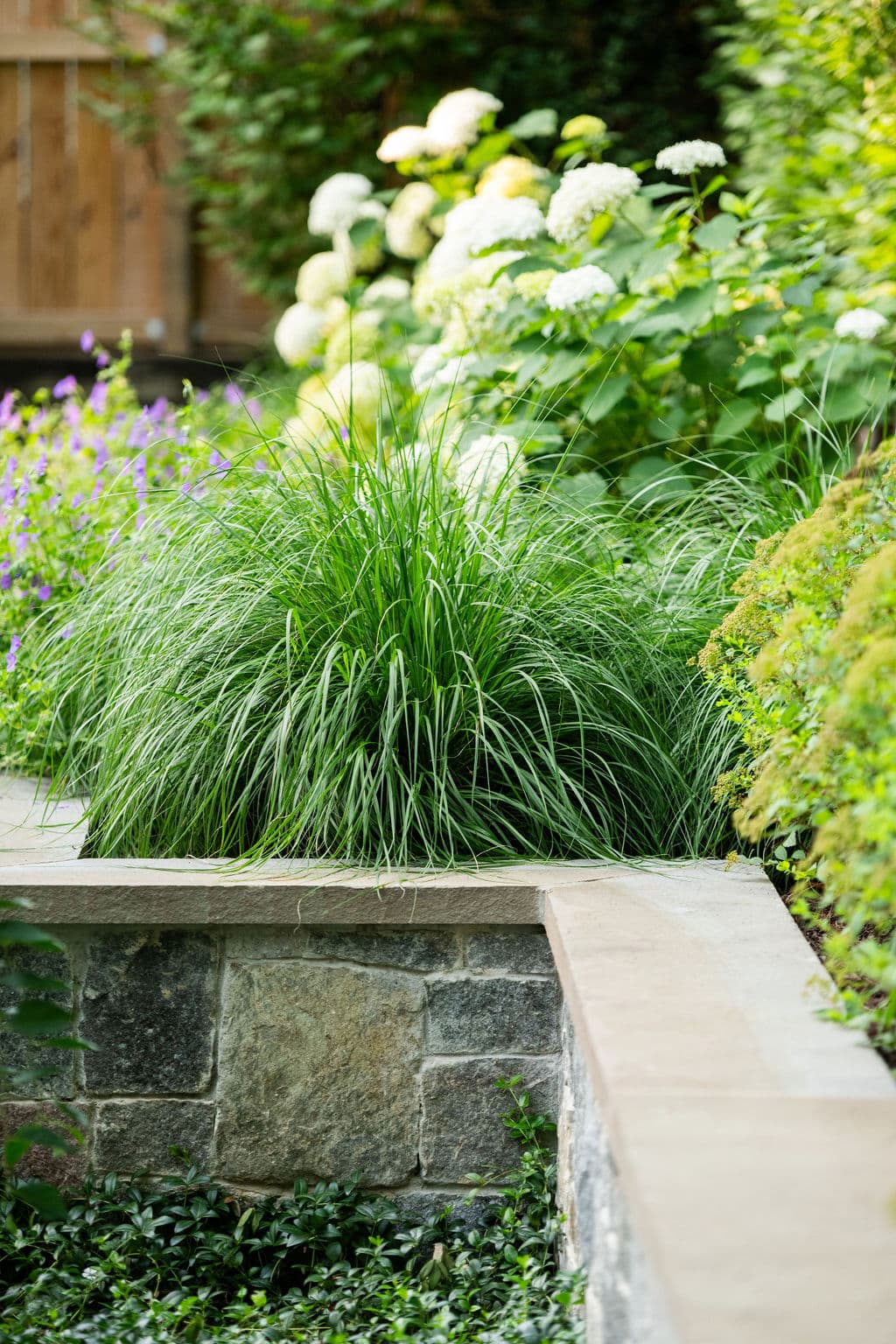 3-Natural Stone Sitting Wall and Landscape